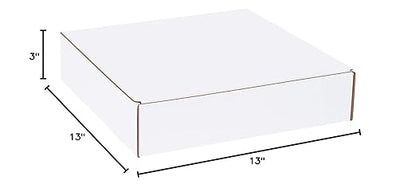 BOX USA BML13133 13"L x 13"W x 3"H, White (Pack of 50)