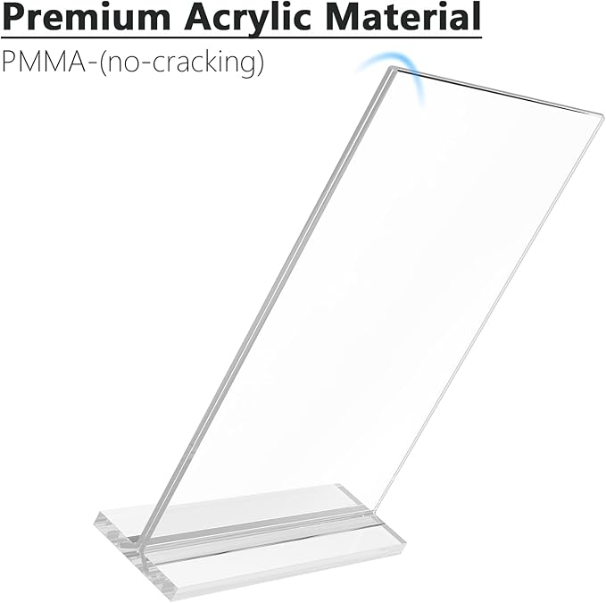 MaxGear Acrylic Sign Holder 8.5x11 Inches 2 Pack, Double Sided Clear Display Stand Table Top Sign Paper Holder, Vertical Menu Flyer Holder, Plastic Sign Frame for Stores, Restaurants, Hotels, Office