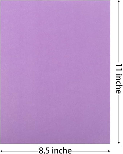 20 Sheets Colored Thick Paper Cardstock Blank for DIY Crafts Cards Making, Invitations, Scrapbook Supplies (Purple, 8.5 x 11 inches)