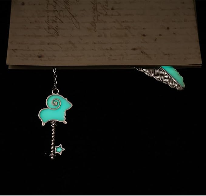 Zodiac Feather Bookmark Gifts for Women Men, Cool Metal Bookmark Glow in The Dark Aries Bookmark, Luminous Star Sign Constellation Horoscope Bookmark Gifts