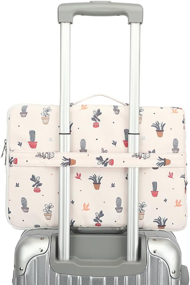 canvaslife 360° Protective Laptop Sleeve Case Bag with 3 Pockets for 14 inch Dell HP Lenovo Laptop and MacBook Pro 14 inch,Surface Laptop 14.4 inch (Small potted)