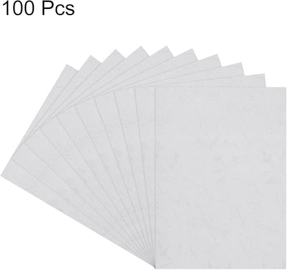 MECCANIXITY 100pcs A4 8-1/2 x 11.5 Inch Presentation Binding Covers Letter Size Leather Textured Grain Paper Un-Punched for Business Reports, Bright White