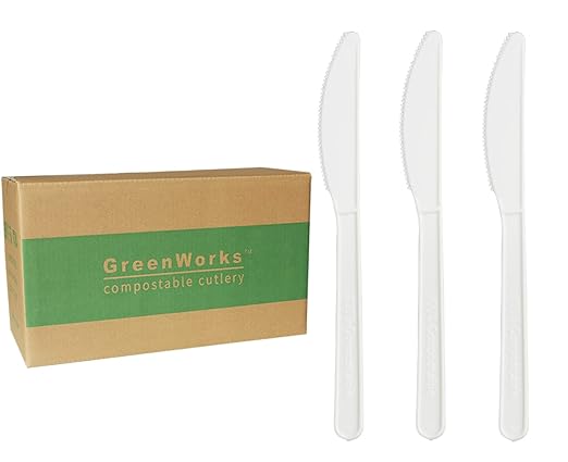 GreenWorks 1000 Bulk Compostable CPLA Knives,7" Series Disposable Knife