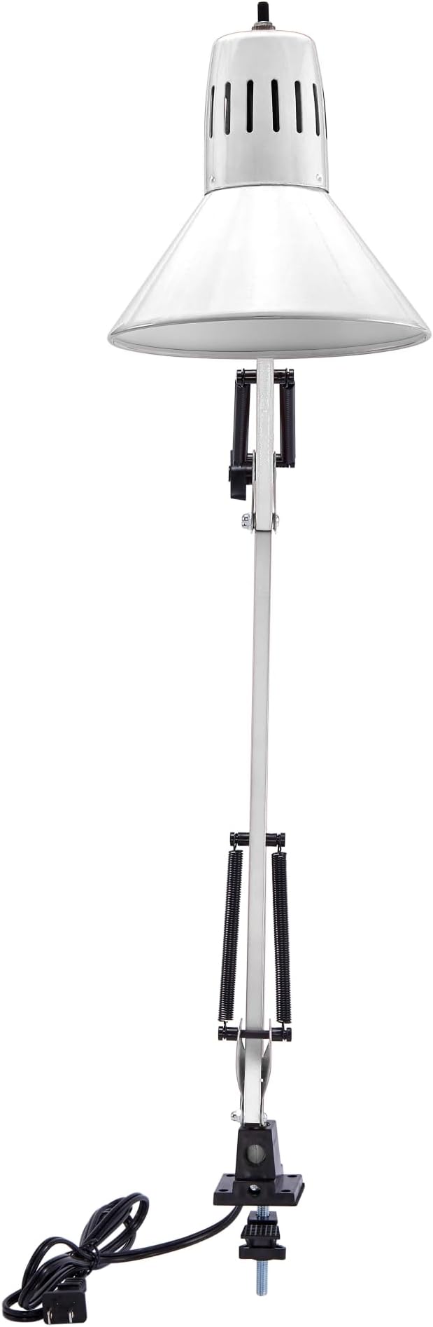 Bostitch Office VLF100-WHT Swing Arm Desk Lamp with Clamp Mount, 36" Reach with Multi-Joint Adjustment, Includes Replaceable LED Bulb (VLF), White