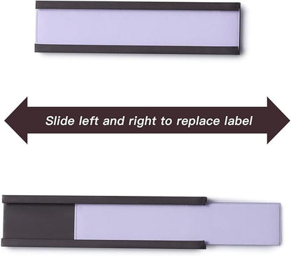 Eeoyu Magnetic Label Holders with Magnets Magnetic Data Card Holders with Clear Plastic Protectors for Metal Shelf, Whiteboard, Set of 30 (0.5 x 2 Inch)