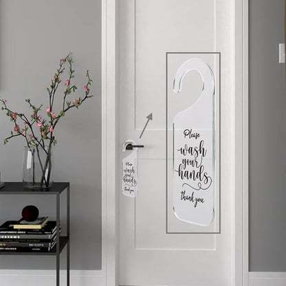 Do Not Disturb Door Sign Engraved Acrylic Hanger Handle Home Decor Acrylic Banner Acrylic Hanging Sign Door Plaque Handmade Office Hanging Sign Please Wash Your Hands