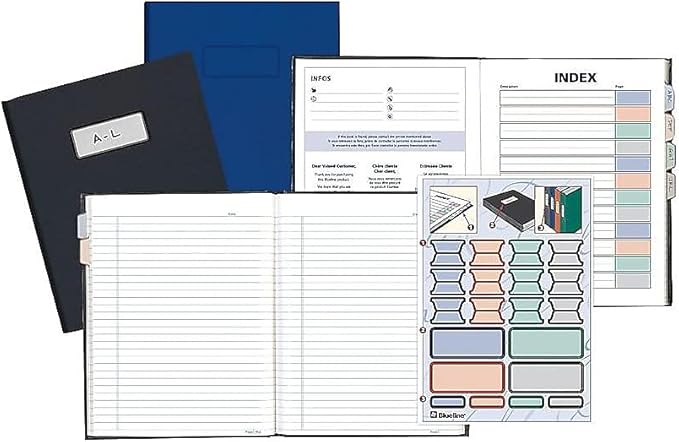 Blueline Hardbound Business Books, white