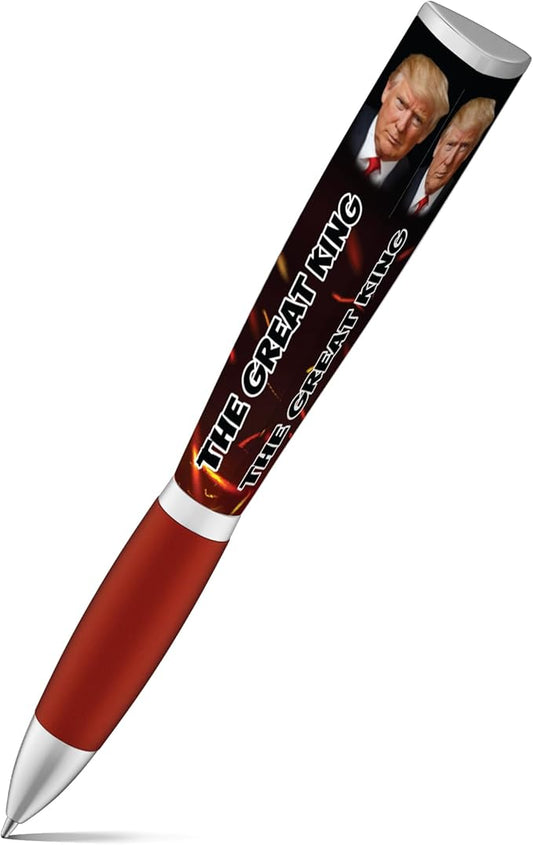 Trump The Great King Ballpoint Pen, MAGA, Trump Merchandise Donald Trump Gifts for Men & Women, Make America Great Again Donald Trump The Great King Pen - Imprinted In The USA (3-Sided Pen)