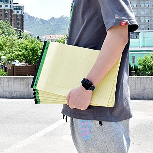 KAISA Legal Pad 14" Large Writing Pads Notepads, Wide Ruled 8.5"x14" Legal Pad, 50 Sheets Perforated Recycled Paper Pads, Canary 12pad, KSU-6658