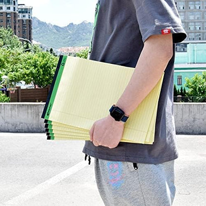 KAISA Legal Pad 14" Large Writing Pads Notepads, Wide Ruled 8.5"x14" Legal Pad, 50 Sheets Perforated Recycled Paper Pads, Canary 12pad, KSU-6658