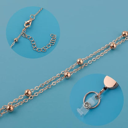 Lanyards for Id Badges 3 Pack Badge Lanyard with 6 Pcs Id Badge Holder Retractable Stainless Steel Teacher Lanyards Cruise Ship Lanyards for Girl Women (Silver, Gold, Rose Gold)