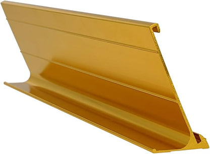 ExcelMark 2" x 8" Aluminum Name Plate Holder for Desk - Office Business Door Sign Holder - Gold