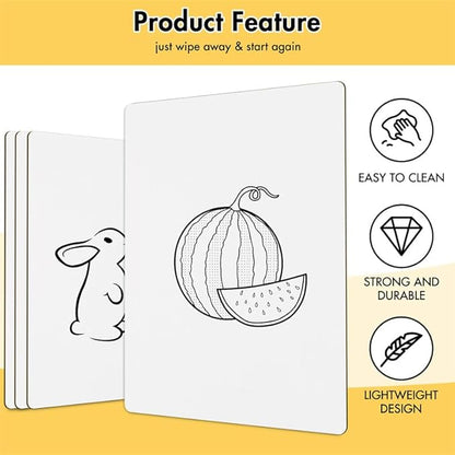 Dry Erase Boards for Classroom | 9x12 Inches, Double-Sided, Student Dry Erase Board for School and Home Learning | Personal Small White Board for Lap, Desk, Office, Kitchen | Pack of 12