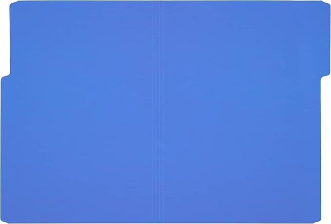 Amazon Basics File Folders, Letter Size, Heavyweight 1/3-Cut Tab Assorted Colors, 50-Pack