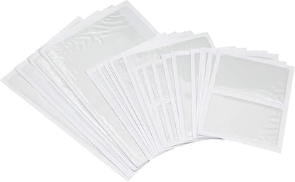 Juvale 30 Pieces Clear Adhesive Pockets for Planners and Binders, Peel and Stick Index Card and Photo Pockets, Office Notebook Folder Sleeves (4 Sizes)
