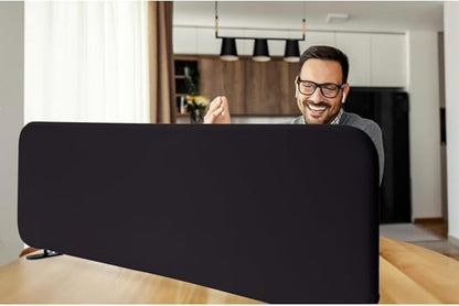 Desk Divider, Movable Desk Panel Privacy Partition for Home Office, Student, Classroom, Study, Free Standing, Scratch Resistance, 48"x18", Midnight