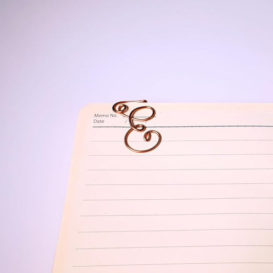 Personalized Initial Copper Bookmark, Set of 5, Handmade Copper Gift for Her, Him, couple on birthday, wedding anniversary, Alphabet Bookmark (E)