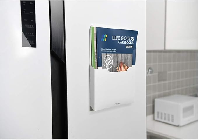 Magnetic File Holder - Magnetic Paper Holder, Pocket Organizer Office Supplies Storage Mail Organizer for Notebooks,Planners,Letter (1 Pack)