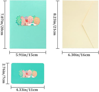 Forest Greeting Pop Up Card, 3D Spring Cards for Birthday, Happy Retirement, Mother’s Day, Summer, Holiday, Mountain, Outdoor, All Occasions