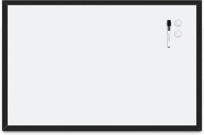 Amazon Basics Magnetic Dry Erase Whiteboard, 35"W x 23"H, Black Wooden Frame