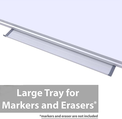 48 x 36-in Magnetic Dry Erase Board with Pen Tray| DexBoard Aluminum Frame Wall Mount Large Whiteboard Message Presentation White Board for Office & Classroom