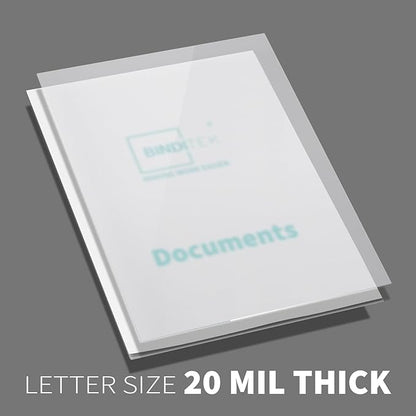 Binditek 50 Pack 20 Mil Frosted Polycover, Semi-Transparent Binding Presentation Covers, 8-1/2 x 11 Inches, Lightly Textured Sand Finish, Square Corners, Un-Punched Binding Front and Back Covers