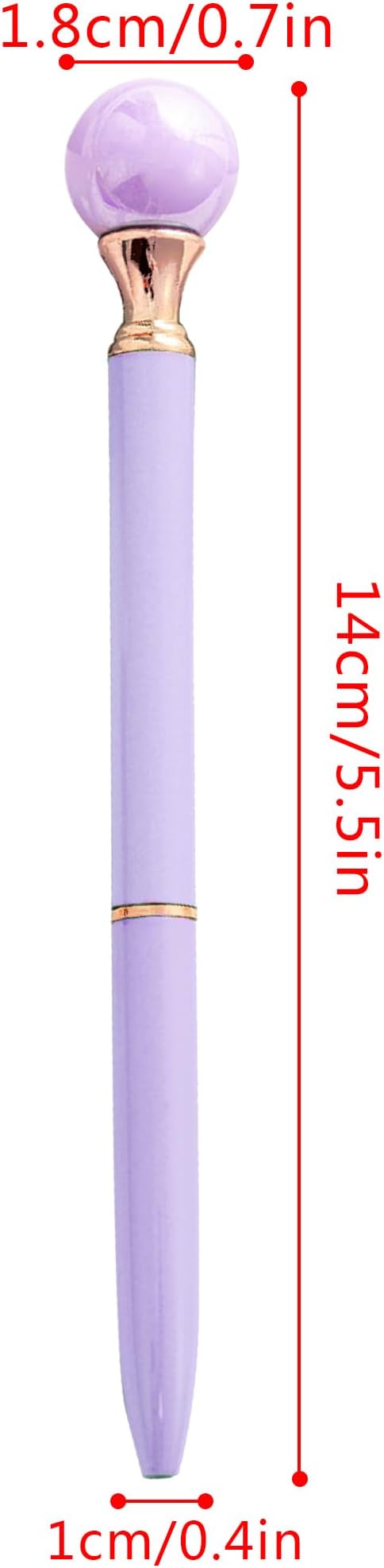 6 Pieces False Pearl Decoration Twist Metal Ballpoint Pen Ball Pen 1.0 MM Black Ink