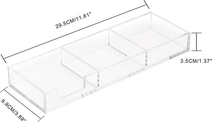 Clear Acrylic Sticky Note Holder, 3in1 Self-Stick Memo Pad Dispenser for Office Home School Post Bank Desk Supplies (DP007)