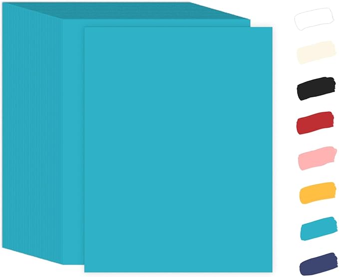 100 Sheets Light Blue Cardstock 8.5 x 11 65lb Pastel Paper, Goefun Blue Card Stock Printer Paper for Wedding Invitations, DIY Cards, Menus, Crafts