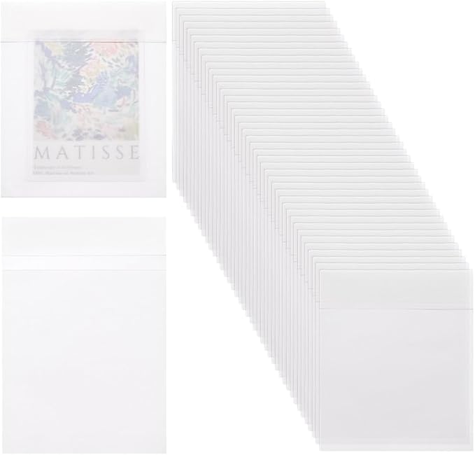 PH PandaHall 60Pcs Peel Self Seal Glassine Bags Flat Glassine Wax Paper Bags, White Self Adhesive Paper Bags Food Bags for Snacks Cookies Nuts Coffee Beans Candies Beads, 4.72x3.27inches