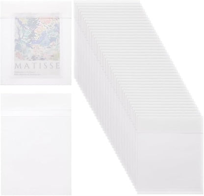 PH PandaHall 60Pcs Peel Self Seal Glassine Bags Flat Glassine Wax Paper Bags, White Self Adhesive Paper Bags Food Bags for Snacks Cookies Nuts Coffee Beans Candies Beads, 4.72x3.27inches