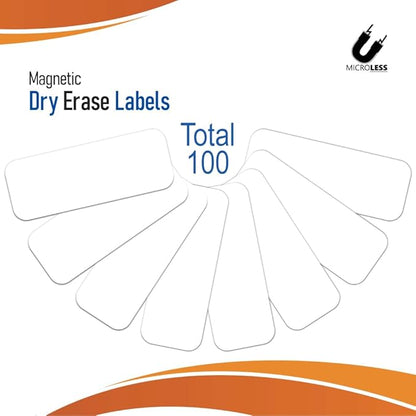 Dry Erase Magnetic Label White Coloured 1 x 3 inch