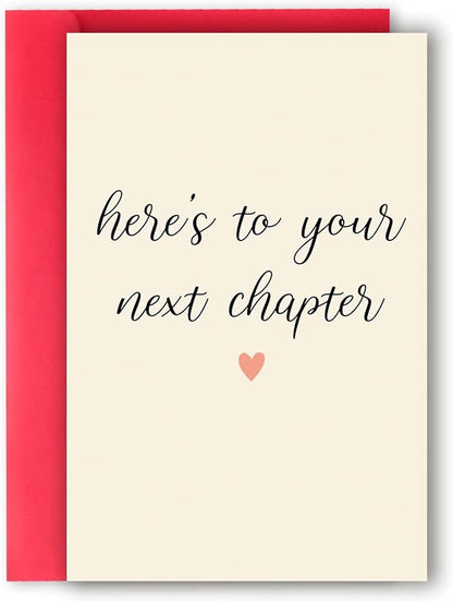 Funny New Chapter Card for Men Women - Congratulation, Leaving, Retirement, Goodbye Card for Friend Him Her