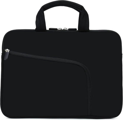 11.6" 12.2 inches Laptop Sleeve Chromebook Case Ultrabook Case Notebook Sleeve Tablet Case Neoprene Handle Sleeve for Men Women, Two Pockets Fit Apple MacBook Air Samsung Acer HP DELL(Black)