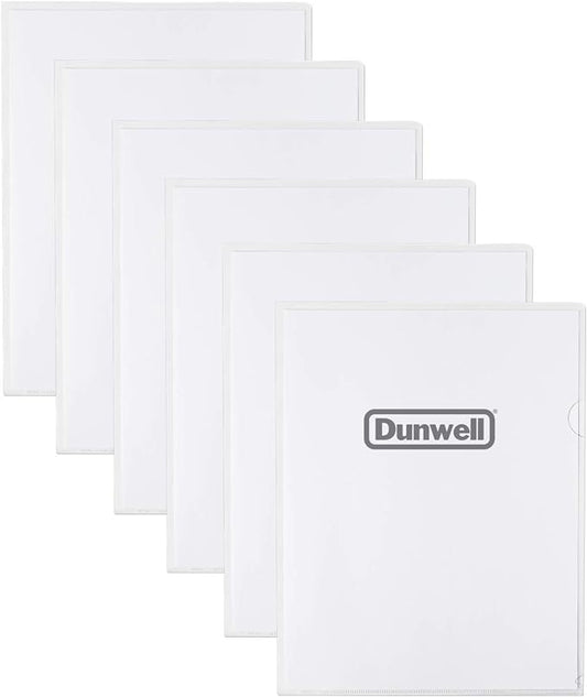 Dunwell Clear Plastic File Folder Sleeves, 12 Pack, 8.5x11 Letter Size, Acid-Free Poly Plastic