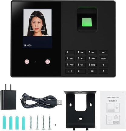 BISOFICE Time Attendance Face Recognition Time Clock Support Fingerprint Password Palm Print Facial Fast Recognition for Employees USB Port Data Management Device Suitable for Office Small Business