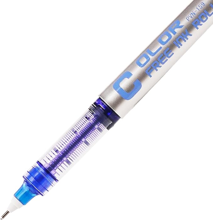 EYEYE Blue Rollerball Pens 0.5mm, 6 Pack Extra Fine Point Liquid Ink Roller Ball Needle Pen Quick Dry, Pen Fine Point Smooth Writing Pens for Journaling, Note Taking, Office, School Supplies