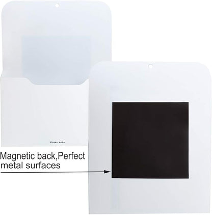 Magnetic File Holder - Magnetic Paper Holder, Pocket Organizer Office Supplies Storage Mail Organizer for Notebooks,Planners,Letter (1 Pack)