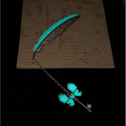 Zodiac Feather Bookmark Gifts for Women Men, Cool Metal Bookmark Glow in The Dark Gemini Bookmark, Luminous Star Sign Constellation Horoscope Bookmark Gifts
