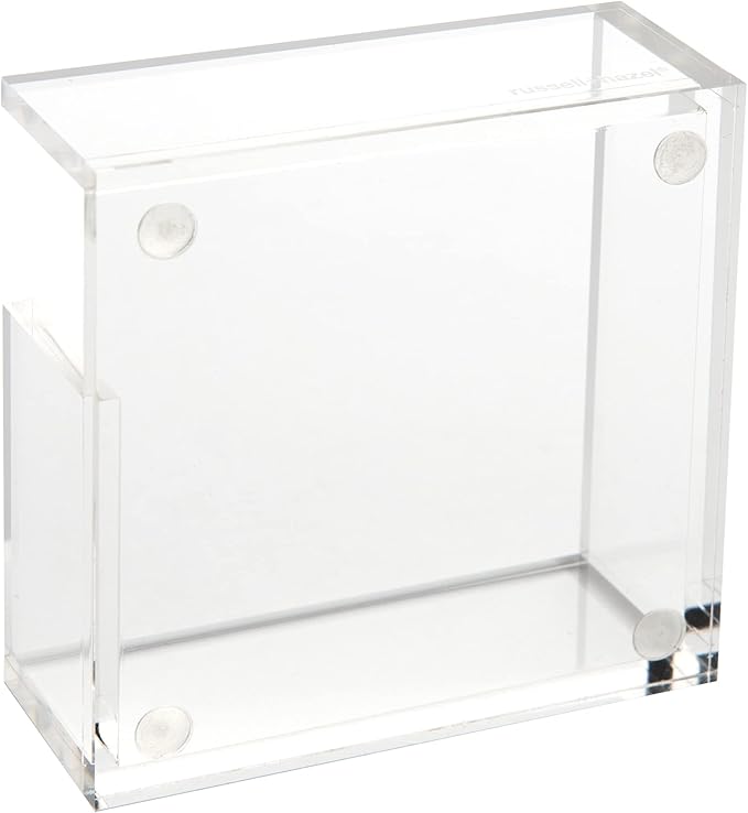 russell+hazel Acrylic Sticky Notes Bloc Tray, Home and Work Office Organization, 4” W x 4” L x 1.5” H, 1 Count