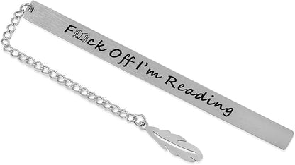 Funny Bookmarks for Women Men Metal Book Marker Bulk Feather Tassels Personalized FCK Off I'm Reading Bookmark Cute Cool Smutty Bookmarks Gifts for Book Lovers Coworker Reader Graduation Adults