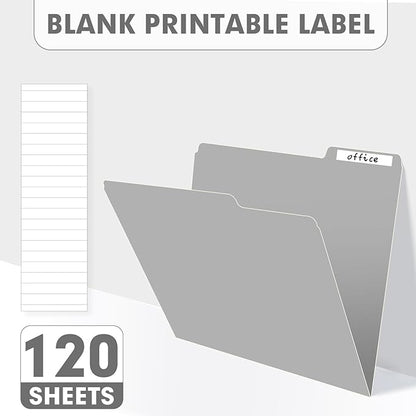 File Folder, PANDRI 120 Pack File Folder, 1/3 Cut Tab, Letter Size, Filing Folder for Office School Business, Grey
