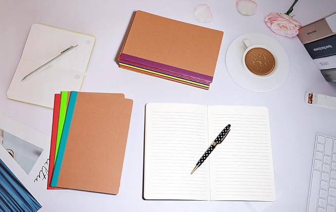 24 Pack A5 Kraft Notebook,Blank Pages - 60 Pages (30 Sheets),Sketch Book bulk, 8.3”x 5.5”Small Kraft Notebook