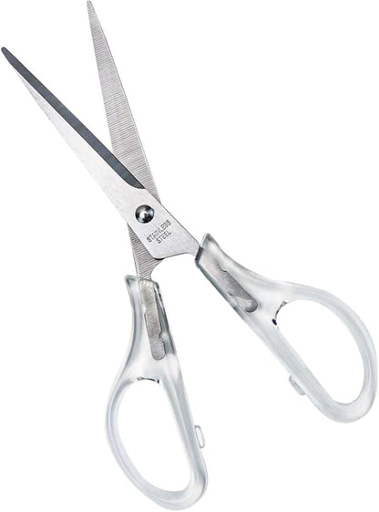 Acrylic Scissors Silver Scissors 6.5" Clear Scissors Metal Blades Office Cutting Shears for Craft Supplies Desk Accessories