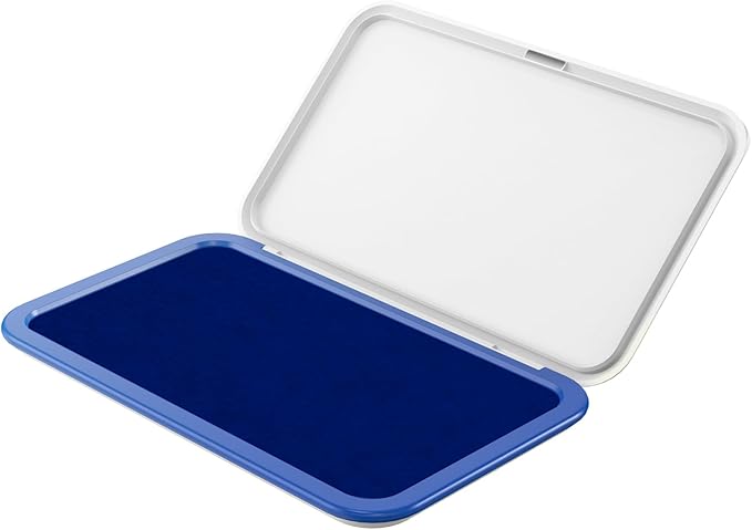 Large Stamp Pad - 3.50"x 6.25", Magnetic Lid, Premium Quality Felt Stamp Pad (Blue)