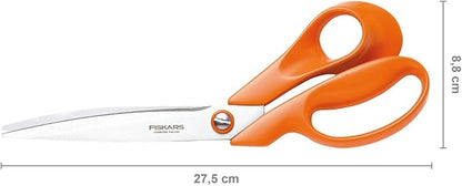 Fiskars Tailor Scissors, Length: 27 cm, Stainless Steel Blade/Plastic Handles, Orange, Classic, 1005145, 9.4 x 27 x 2.1 cm
