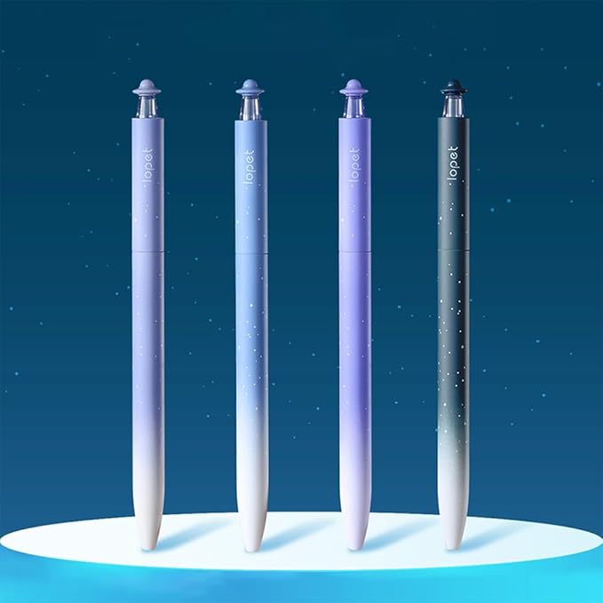 Creative Galaxy Pens Quick Dry Black Ink Fine Point Smooth Writing for Journaling Note Taking, Cute Office School Supplies Gifts for Women Men, Pack of 4pcs(Starry sky)