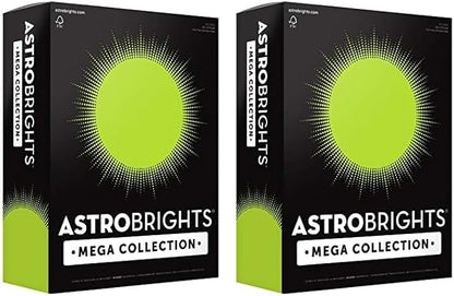 Astrobrights Mega Collection, Colored Paper, Neon Green, 625 Sheets, 24 lb/89 gsm, 8.5" x 11" - MORE SHEETS! (91672) (Pack of 2)