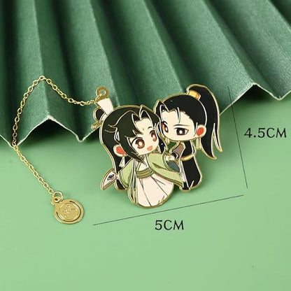 Chinese Mo Dao Zu Shi Bookmark Grandmaster of Demonic Cultivation Wei Wuxian LAN Wangji Metal hollowing Bookmark Chinese Style Tassel Book Markers Pagination Mark