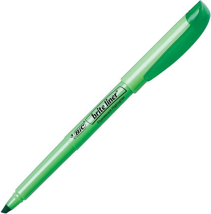 BIC Brite Liner Highlighter, Chisel Tip, Green, 12-Count (BL11-GREEN)